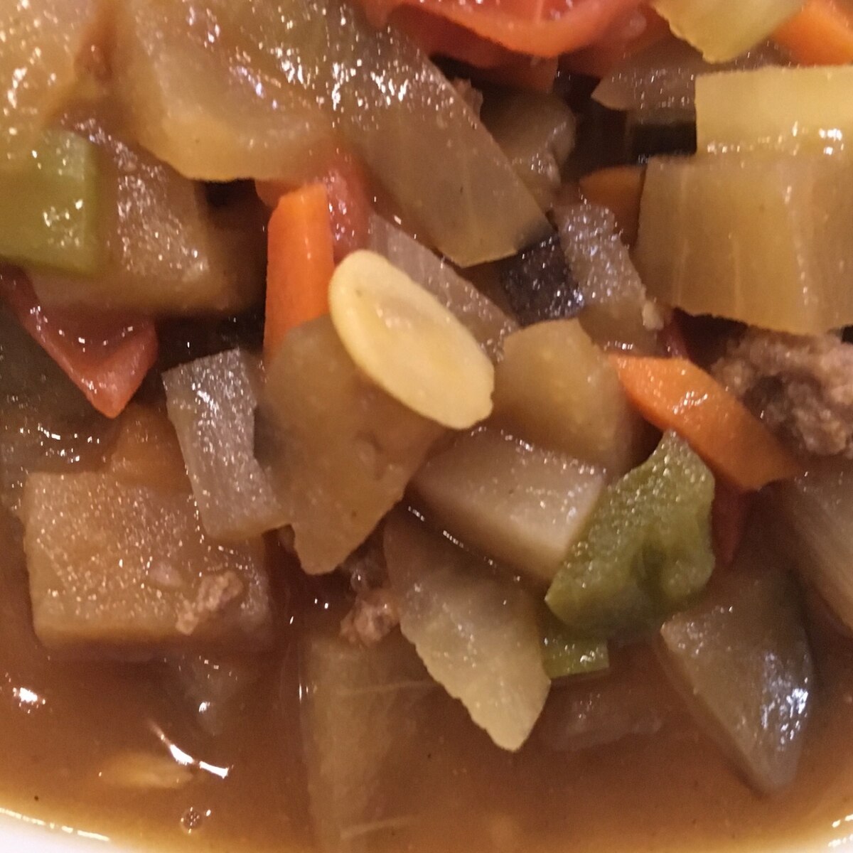 なすと玉ねぎと人参とピーマンと牛肉のカレースープ レシピ 作り方 By Tommeg12 楽天レシピ